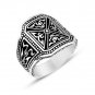 925 Sterling Silver Pusat Special Design Filigree Bold Mens Big Ring
