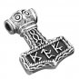 925 Sterling Silver Viking Thor Hammer Mjolnir Norse Runes Futhark Amulet Pendant