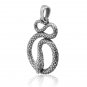 925 Sterling Silver Detailed Cobra Snake Infinity Serpent Reptile Charm Pendant