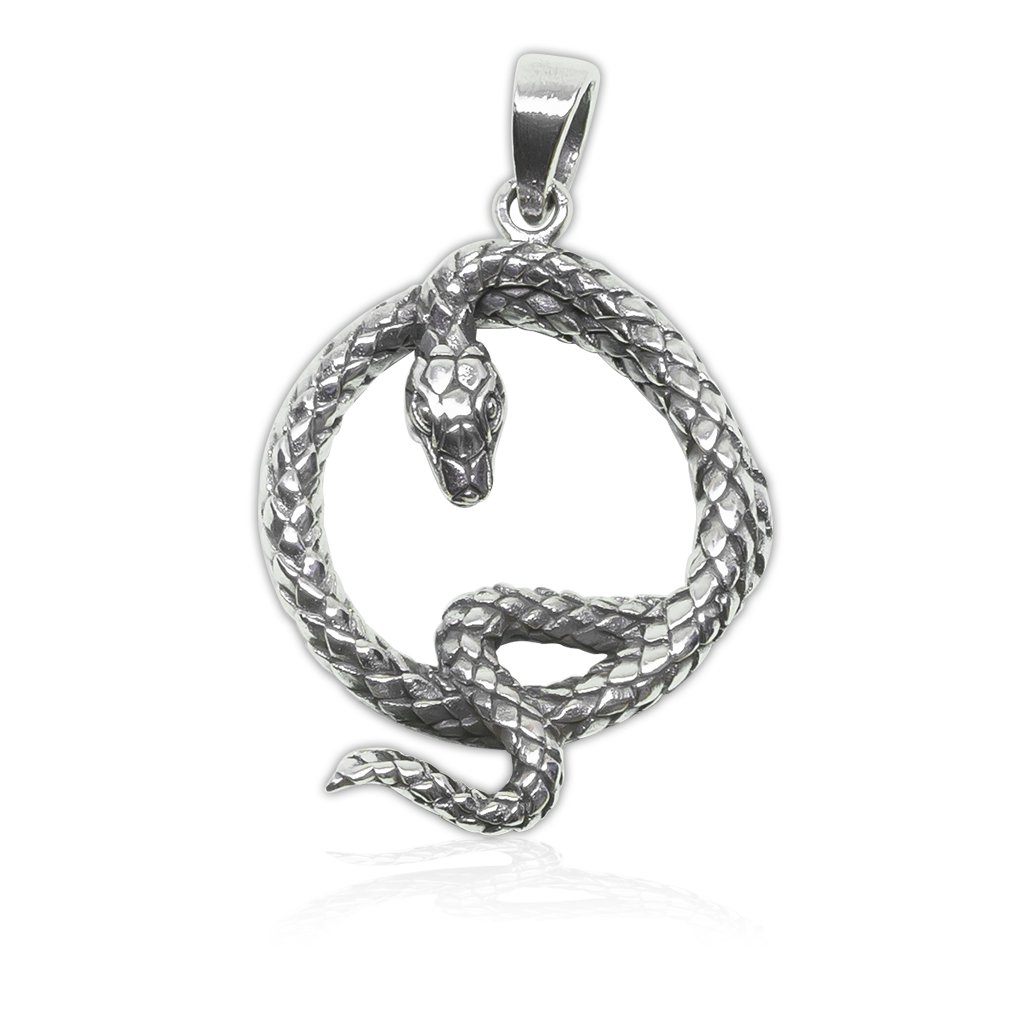 925 Sterling Silver Cobra Snake Infinity Knot Serpent Reptile Charm Pendant