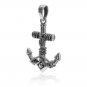 925 Sterling Silver Nautical Navy Sailor Ship Ocean Anchor Boat Rope Charm Pendant