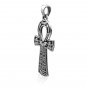 925 Sterling Silver Hieroglyphics Cartouche Pharaoh Ankh Cross Egypt Revival Pendant
