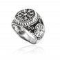 925 Sterling Silver Vegvisir Compass Signet Icelandic Aegishjalmur Viking Norse Ring