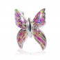 925 Sterling Silver Pink Mosaic Inlay Opal Butterfly Pendant