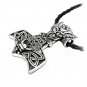 925 Sterling Silver Viking Odin Thor Hammer Mjölnir Mjolnir Skull Norse Pendant