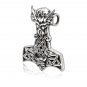 925 Sterling Silver Viking Odin Thor Hammer Mjölnir Mjolnir Skull Norse Pendant