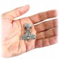 925 Sterling Silver Viking Odin Thor Hammer Mjölnir Mjolnir Skull Norse Pendant