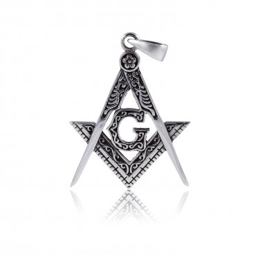 925 Sterling Silver Masonic Mason Freemasonry Freemason Compass Pendant
