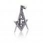 925 Sterling Silver Masonic Mason Freemasonry Freemason Compass Pendant