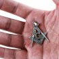 925 Sterling Silver Masonic Mason Freemasonry Freemason Compass Pendant