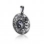925 Sterling Silver Yin Yang Ashtamangala Hindu Tibetan Buddhism Sacred Pendant