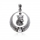 925 Sterling Silver Royal Wadjet Lion Goddess Sekhmet Ankh Scarab Wings Pendant