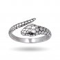 925 Sterling Silver Ouroboros Serpent Snake Reptile Infinity Hoop Ring