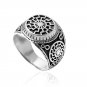 925 Sterling Silver Black Sun Wheel Sonnenrad Schwarze Sonne Signet Ring