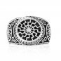 925 Sterling Silver Black Sun Wheel Sonnenrad Schwarze Sonne Signet Ring