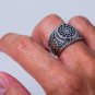 925 Sterling Silver Black Sun Wheel Sonnenrad Schwarze Sonne Signet Ring