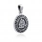 925 Sterling Silver Valknut Runes Futhark Viking Asatru Odin Charm Pendant