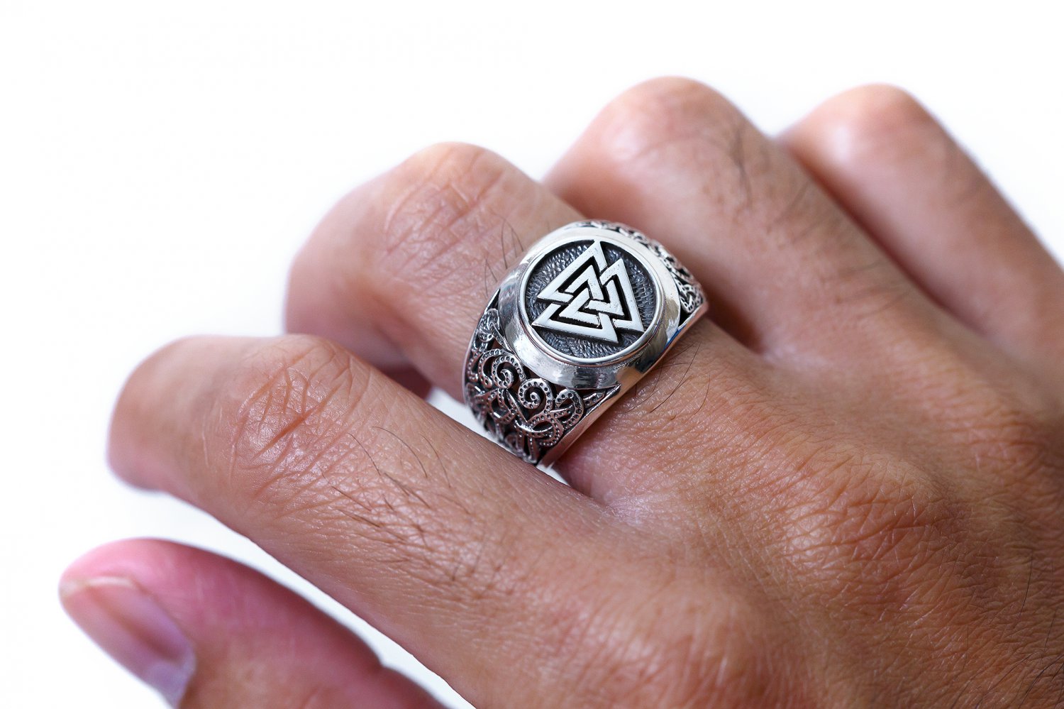 925 Sterling Silver Viking Jewelry Valknut Mammen Style Norse