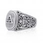 925 Sterling Silver Pyramid Masonic Mason Freemasonry Illuminati Eye of Horus Ring