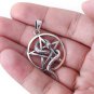 925 Sterling Silver Serpent Snake Pentagram Wiccan Wicca Pagan Pendant