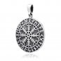 925 Sterling Silver Magical Staves Aegishjalmur Viking Helm of Awe Compass Norse Runes Pendant