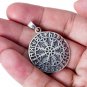 925 Sterling Silver Magical Staves Aegishjalmur Viking Helm of Awe Compass Norse Runes Pendant