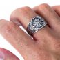 925 Sterling Silver Viking Raven Magical Staves Aegishjalmur Helm of Awe Celtic Knotwork Ring