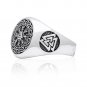 925 Sterling Silver Valknut Viking Helm Of Awe Aegishjalmur Celtic Infinity Knots Ring