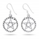 925 Sterling Silver Ouroboros Serpent Norse Dragon Jormungand Pentagram Earrings Set