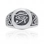 925 Sterling Silver Egypt Egyptian Eye of God Horus Ra Udjat Knotwork Ring