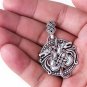 925 Sterling Silver Viking Hound Wolf Fenrir Norse Knotwork Amulet Pendant