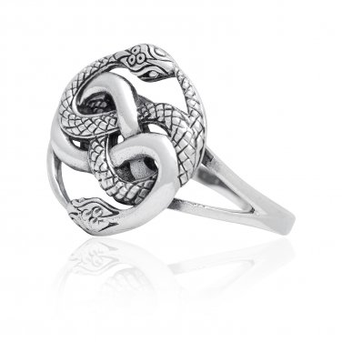 925 Sterling Silver Ouroboros Uroboros Serpent Snake Infinity Eating Tail Ring