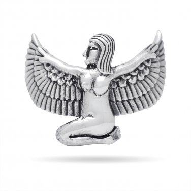 925 Sterling Silver Egyptian Goddess Isis Hathor Sekhmet Winged Ring