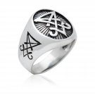 925 Sterling Silver Sigil of Lucifer Satanic Seal of Satan Baphomet Signet Ring