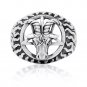 Sterling Silver Sigil of Baphomet Pentagram Horned Sabbatic Goat of Mendes Ram Satan Occult Ring