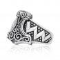 925 Sterling Silver Viking Wikinger Thor Hammer Mjölnir Mjolnir Celtic Knot Norse Biker Ring