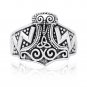 925 Sterling Silver Viking Wikinger Thor Hammer Mjölnir Mjolnir Celtic Knot Norse Biker Ring