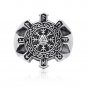 925 Sterling Silver Valknut Aegishjalmur Warrior Helm of Awe Viking Runes Futhark Celtic Knots Ring