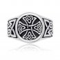 925 Sterling Silver Celtic Irish Knot Knights Templar Canterbury Cross Band Ring