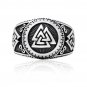 925 Sterling Silver Valknut Signet Icelandic Scandinavian Odin Viking Wikinger Norse Ring
