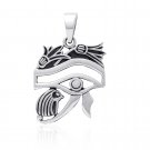 925 Sterling Silver Egyptian Eye of Horus Protection High Polish Amulet Pendant
