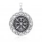 925 Sterling Silver Vegvisir Icelandic Viking Asatru Compass Celtic Infinity Knots Charm Pendant