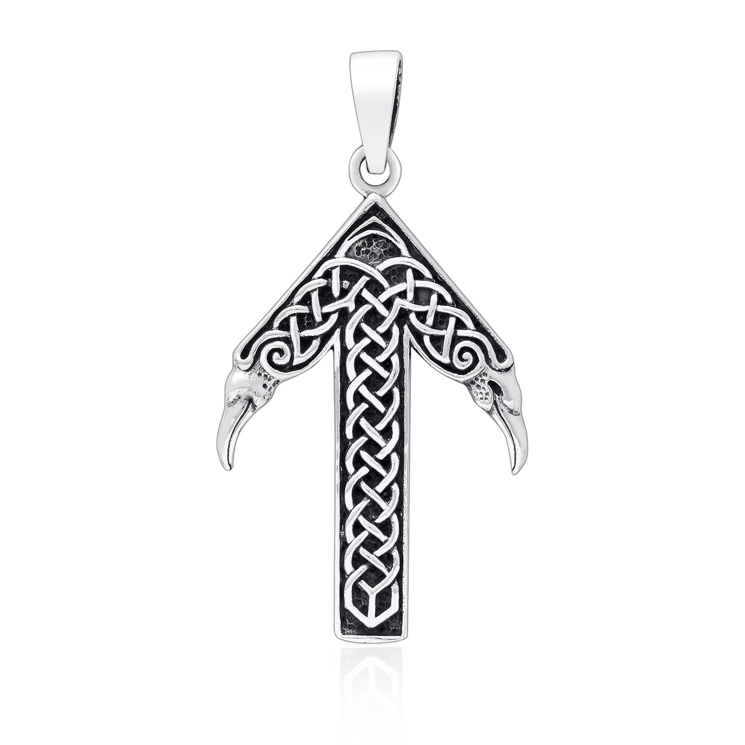 925 Sterling Silver Viking Runic Tiwaz Teiwaz God Tyr Amulet Pendant