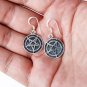 925 Sterling Silver Sigil of Baphomet Satan Inverted Pentagram Satanic Earrings Set
