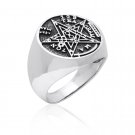 925 Sterling Silver Tetragrammaton Ceremonial Magic Seal of Solomon Ring