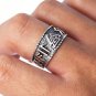 925 Sterling Silver Viking Valknut Runes Norse Futhark Legendary Band Ring