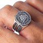925 Sterling Silver Valknut Norse Runes Futhark Knotwork Viking Jewelry Ring