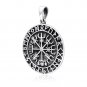925 Sterling Silver Vegvisir Icelandic Viking Asatru Compass Nordic Norse Runes Runic Pendant