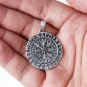 925 Sterling Silver Vegvisir Icelandic Viking Asatru Compass Nordic Norse Runes Runic Pendant