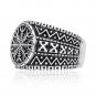 925 Sterling Silver Helm of Awe Norse Aegishjalmur Viking Jewelry Oxidized Ring
